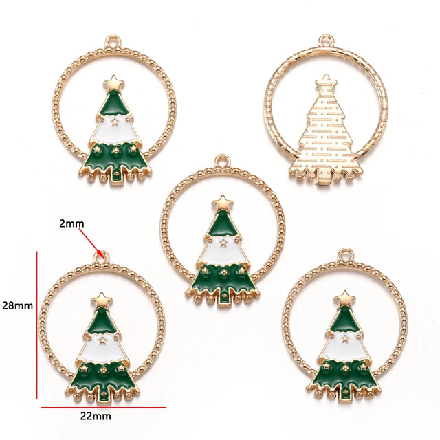 Christmas Tree Enamel Charm - 1 Piece