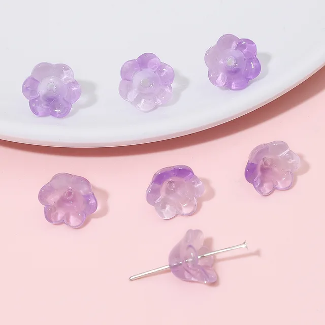 Purple Orchid Glass Bead 12*7mm - 1 Piece