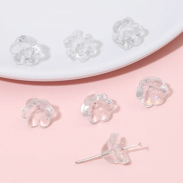 Clear Orchid Glass Bead 12*7mm - 1 Piece