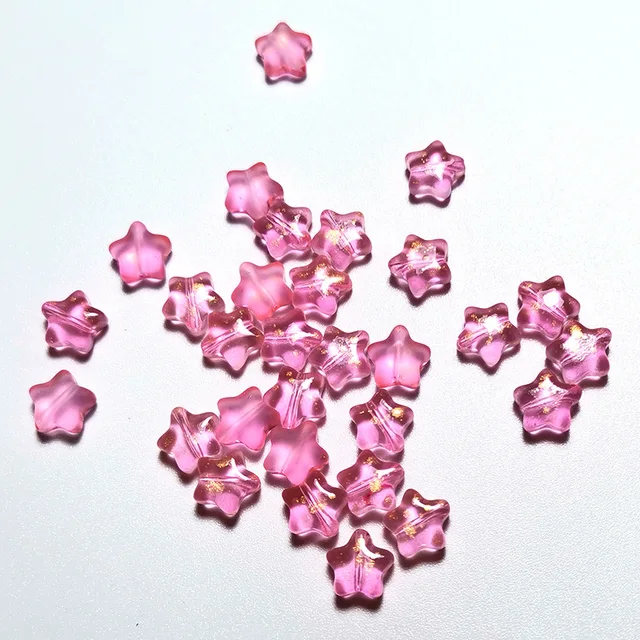 Star Bead - D.Pink Gold 8*8mm - 1 Piece