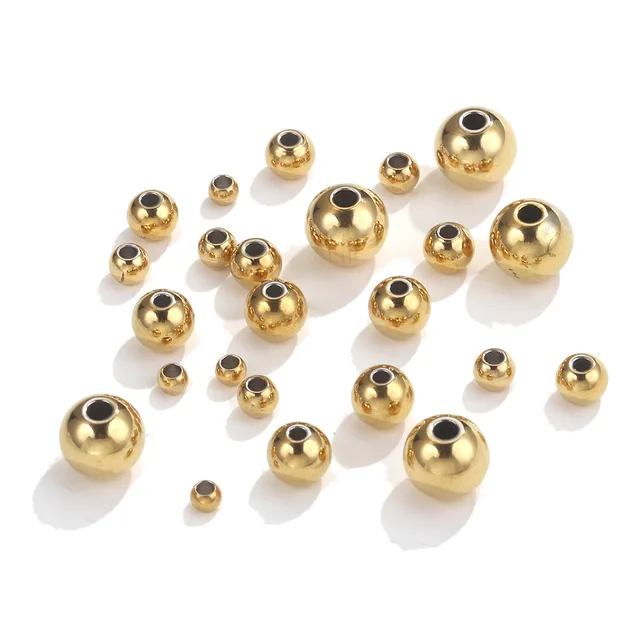 Stainless Steel Gold Plated Round bead - 1 Piece