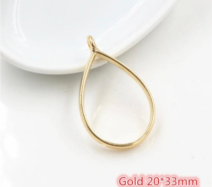 Open Bezel with Hole - Gold - 1 Piece