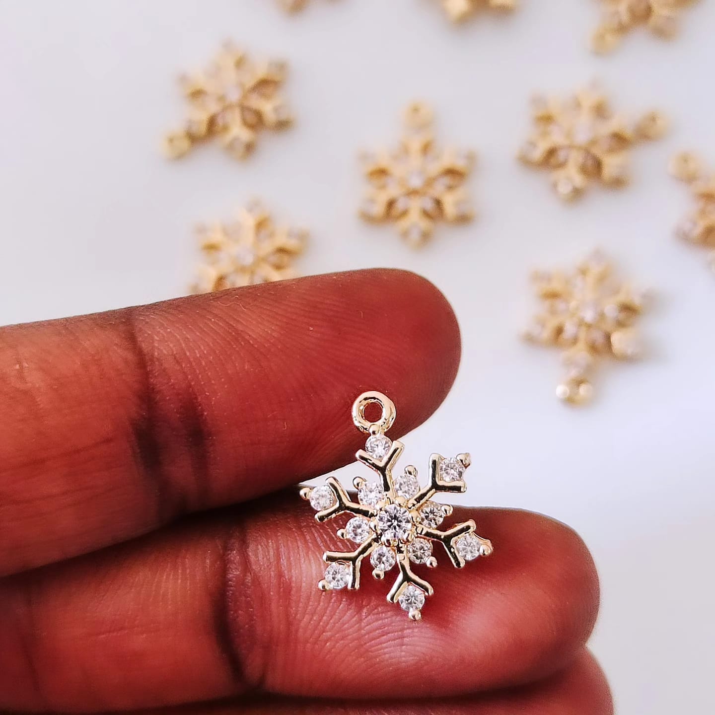 CZ Big Snowflake Charm - 1 Piece