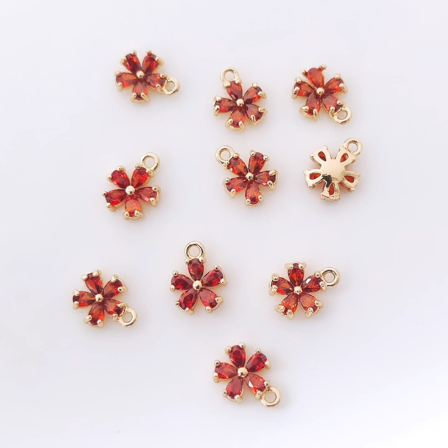 CZ Mini Flower Charm - 1 Piece