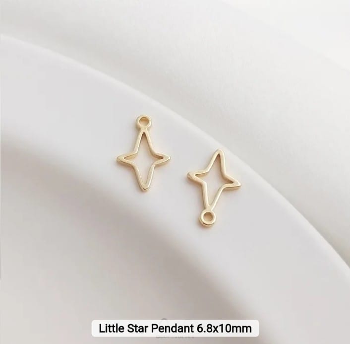 14K Gold Plated Little Star Pendant 6.8*10mm - 1 Pc