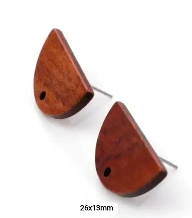 Wooden Stud 26*13mm - 1 Pair