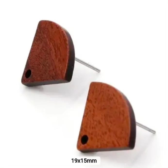 Wooden Stud 19*15mm - 1 Pair