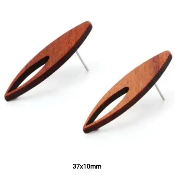 Wooden Stud 37*10mm - 1 Pair