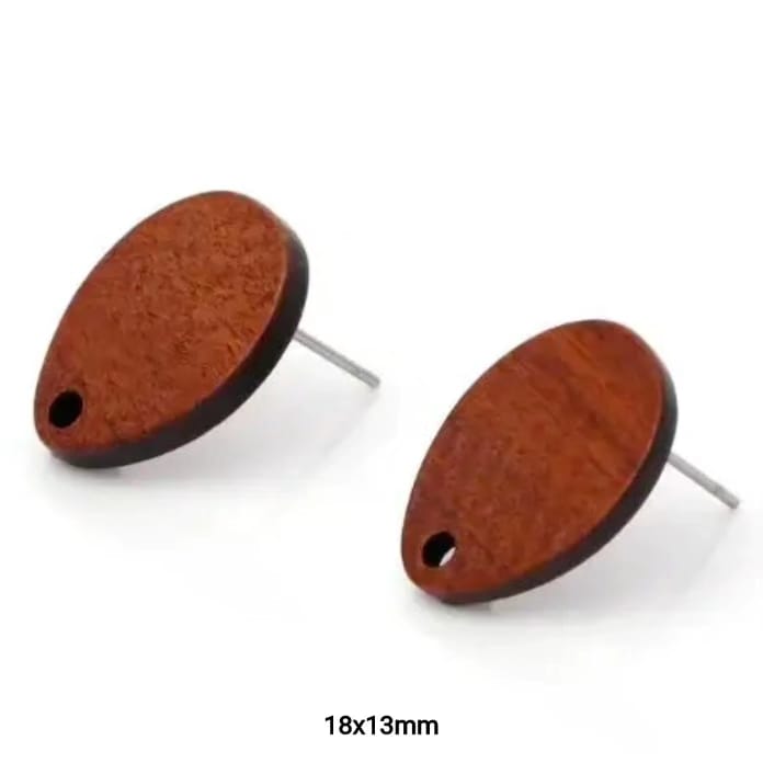 Wooden Stud 18*13mm- 1 Pair