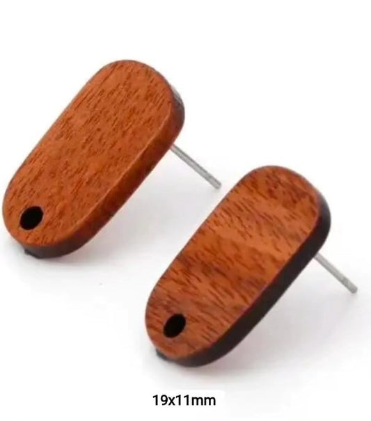 Wooden Stud 19*11mm - 1 Pair