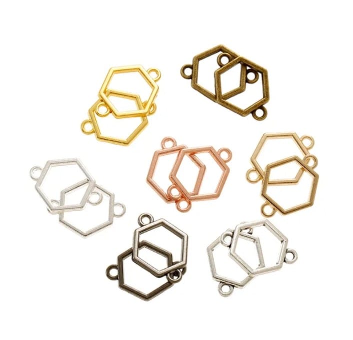 Hexagon Bracelet Bezel - 1 Pc