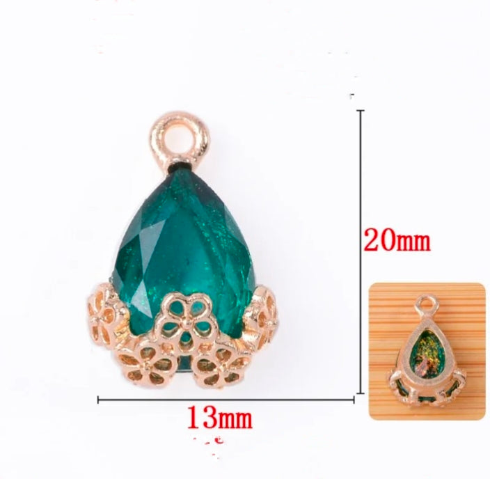 Drop Crystal Stone Charm - 1 Piece