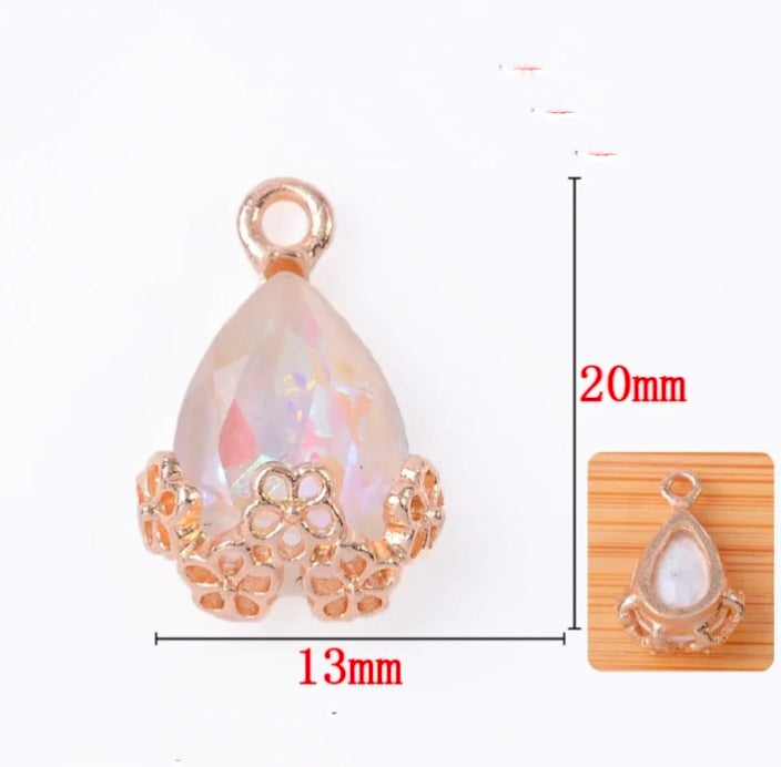 Drop Crystal Stone Charm - 1 Piece