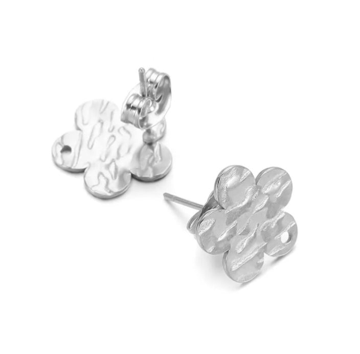 Textured S.Steel Stud Findings - 1 Pair