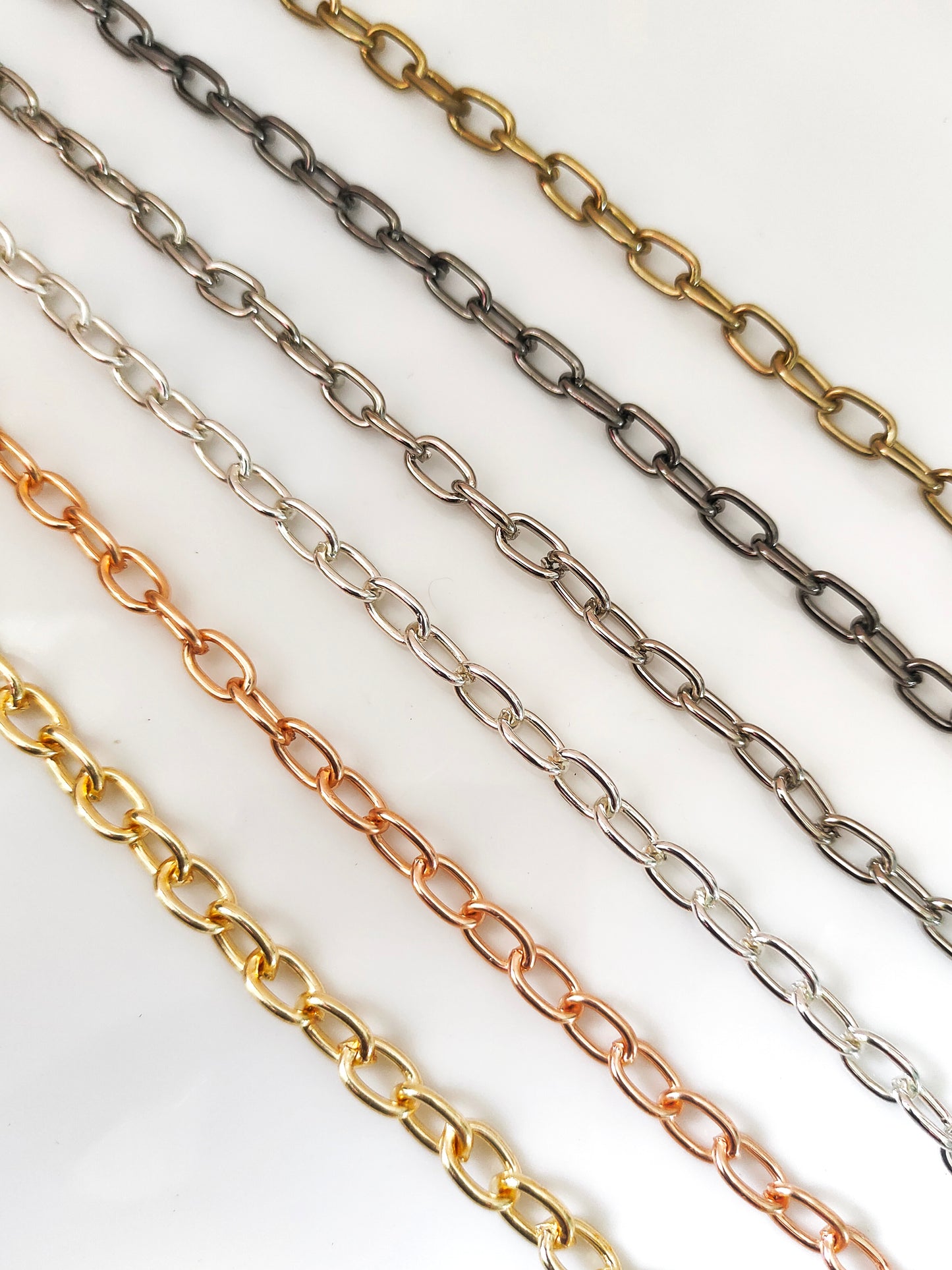 6mm Width 9mm Length Oval Chain - 80-90cms Without Connectors