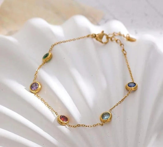 Multi-Color Stone Bracelet