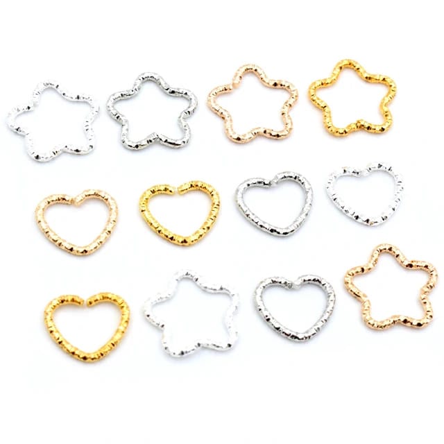 Heart Twisted Open Jump Rings - 5 Pieces