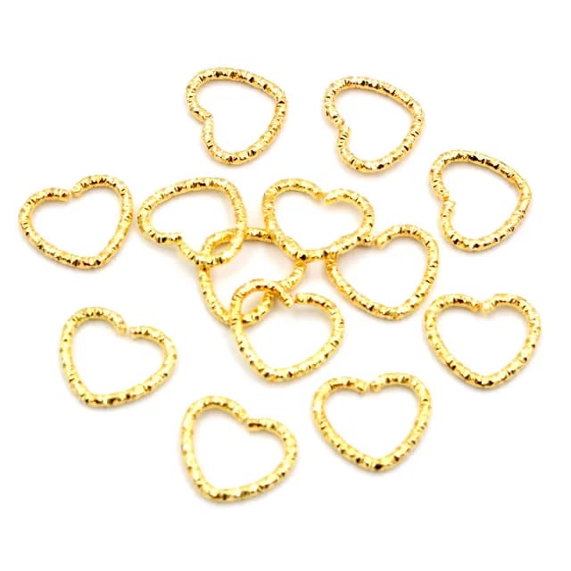 Heart Twisted Open Jump Rings - 5 Pieces