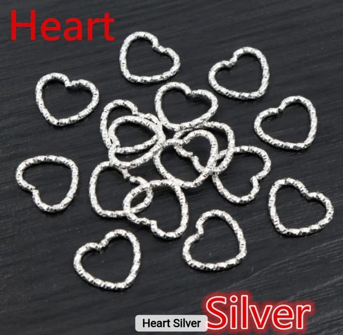 Heart Twisted Open Jump Rings - 5 Pieces