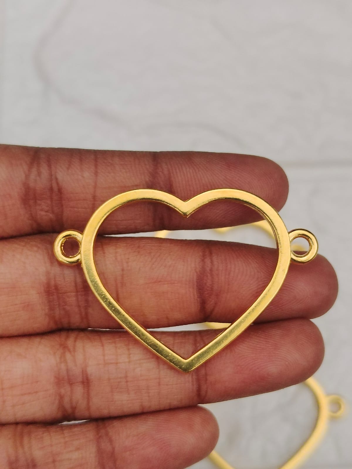 Gold Heart Rakhi & Bracelet Bezel - 1 Piece