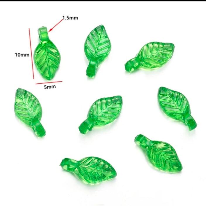 Acrylic Leaf Charm Design 17 - Pack of 10 Pieces