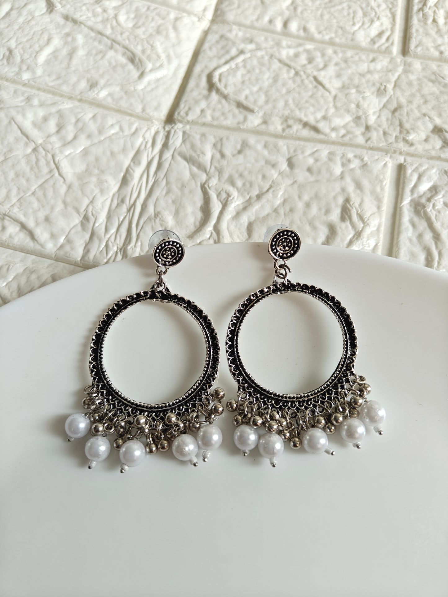 Round Beaded Jhumka Base - 1 Pair