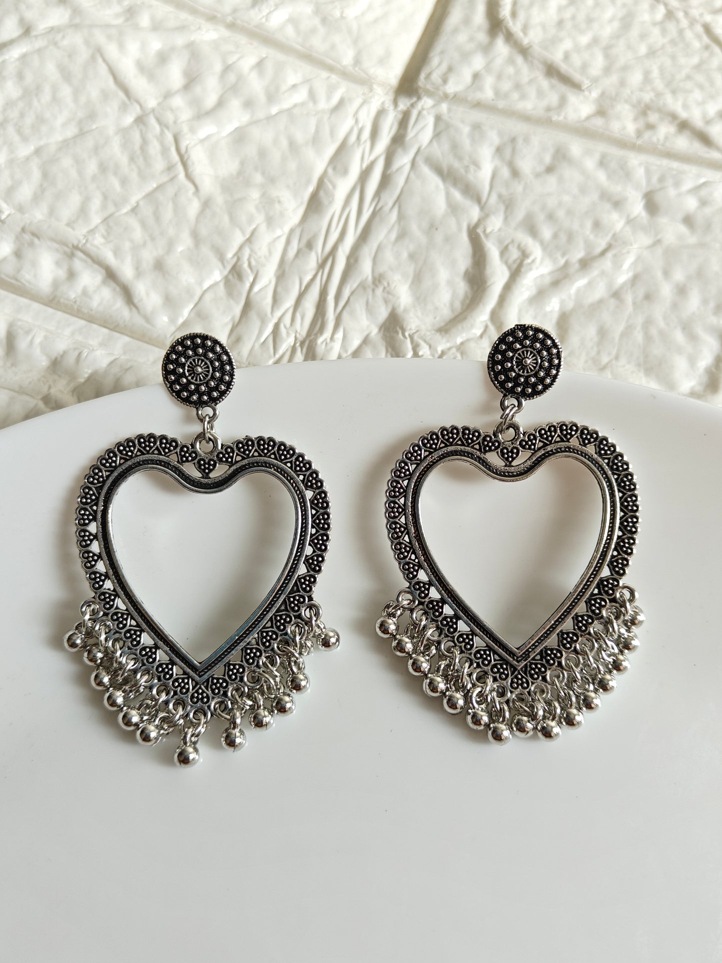 Heart Jhumka Base - 1 Pair