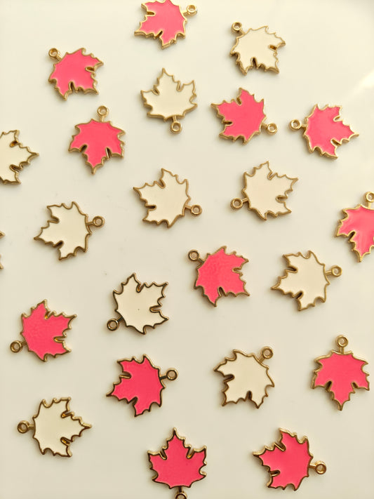 Maple Leaf Enamel Charm - 1 Piece