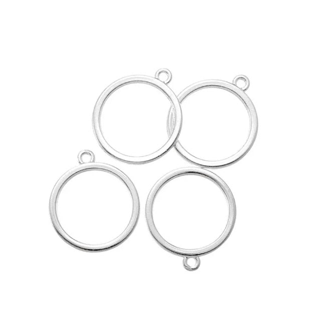 Circle 15mm Bezel with hole - 1 piece