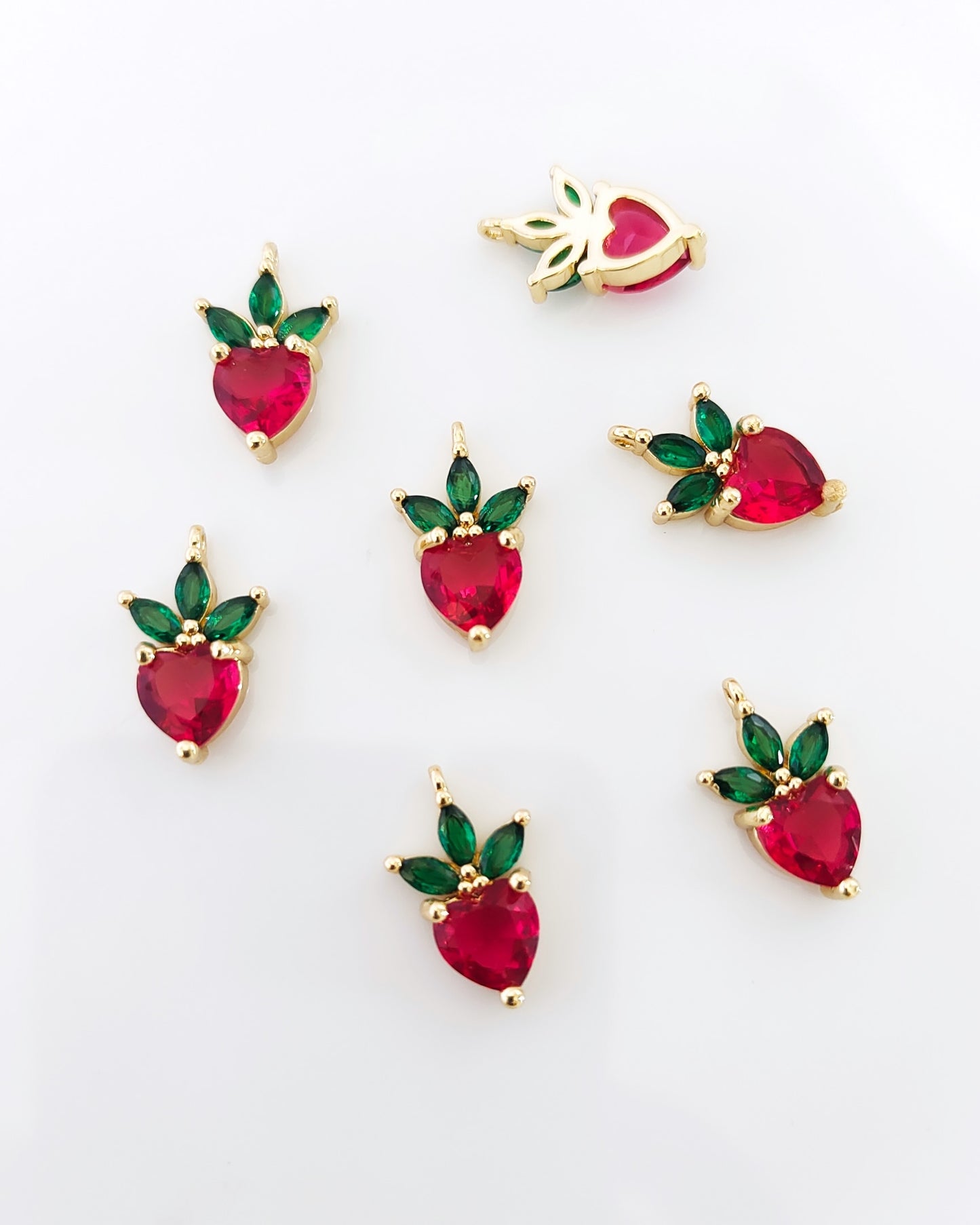 CZ Strawberry Charm - 1 Piece