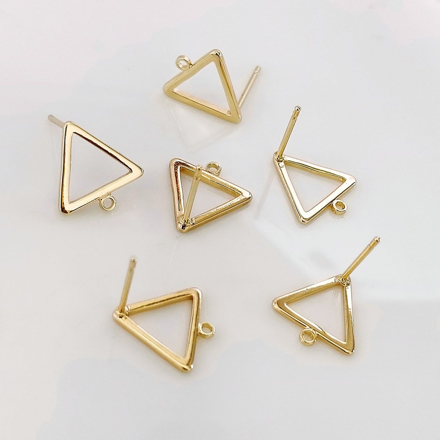 18K Gold Plated Triangle Open Stud - 1 Pair