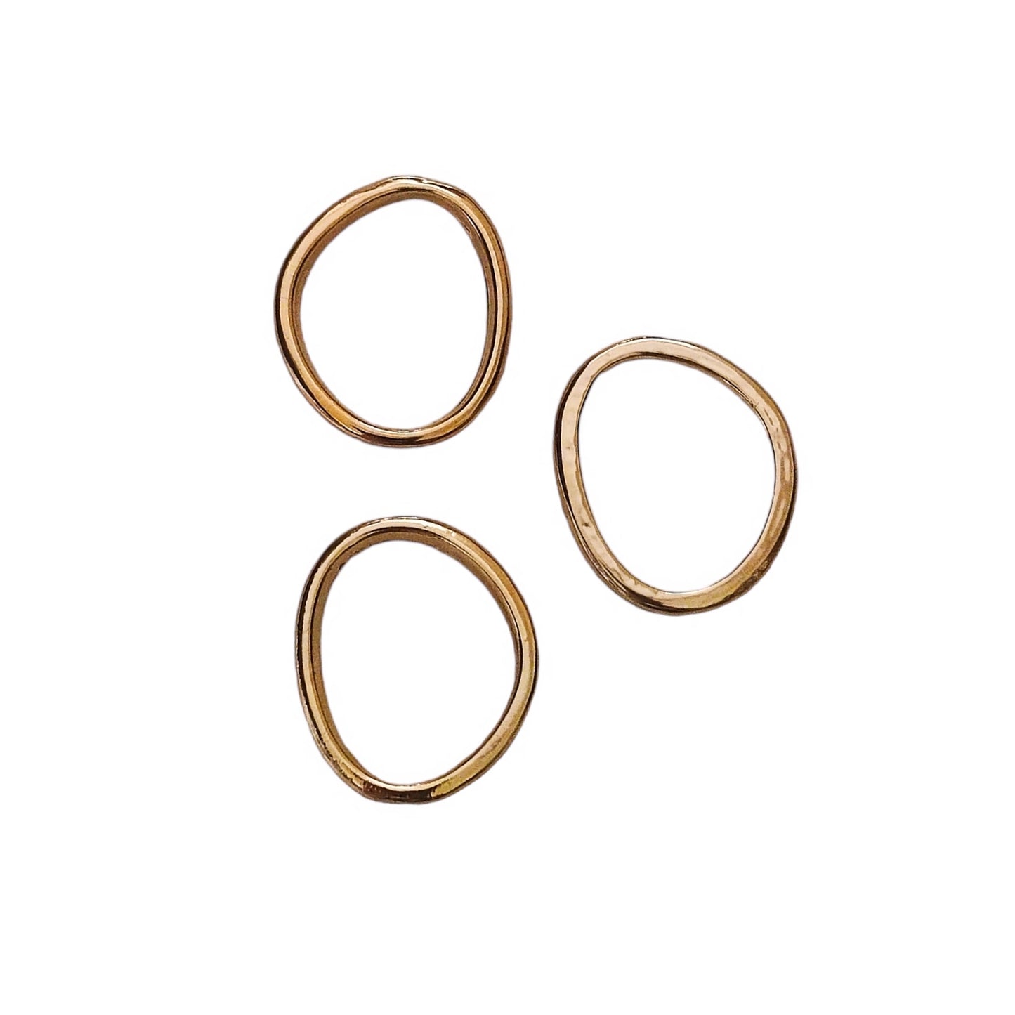 Irregular Circle Light Gold Hoop - 1 Piece