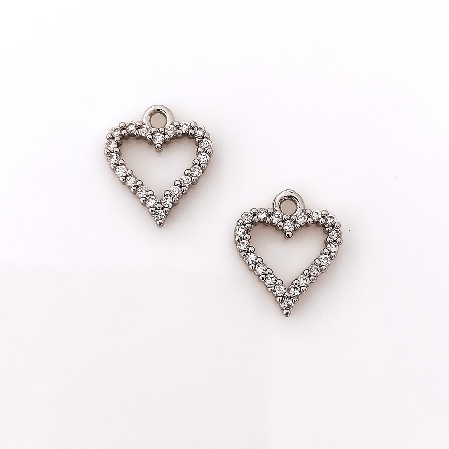 CZ Heart Charm - 1 Piece