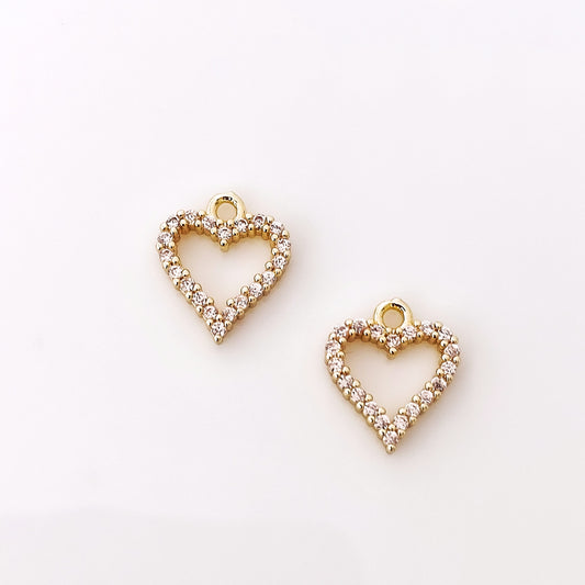 CZ Heart Charm - 1 Piece