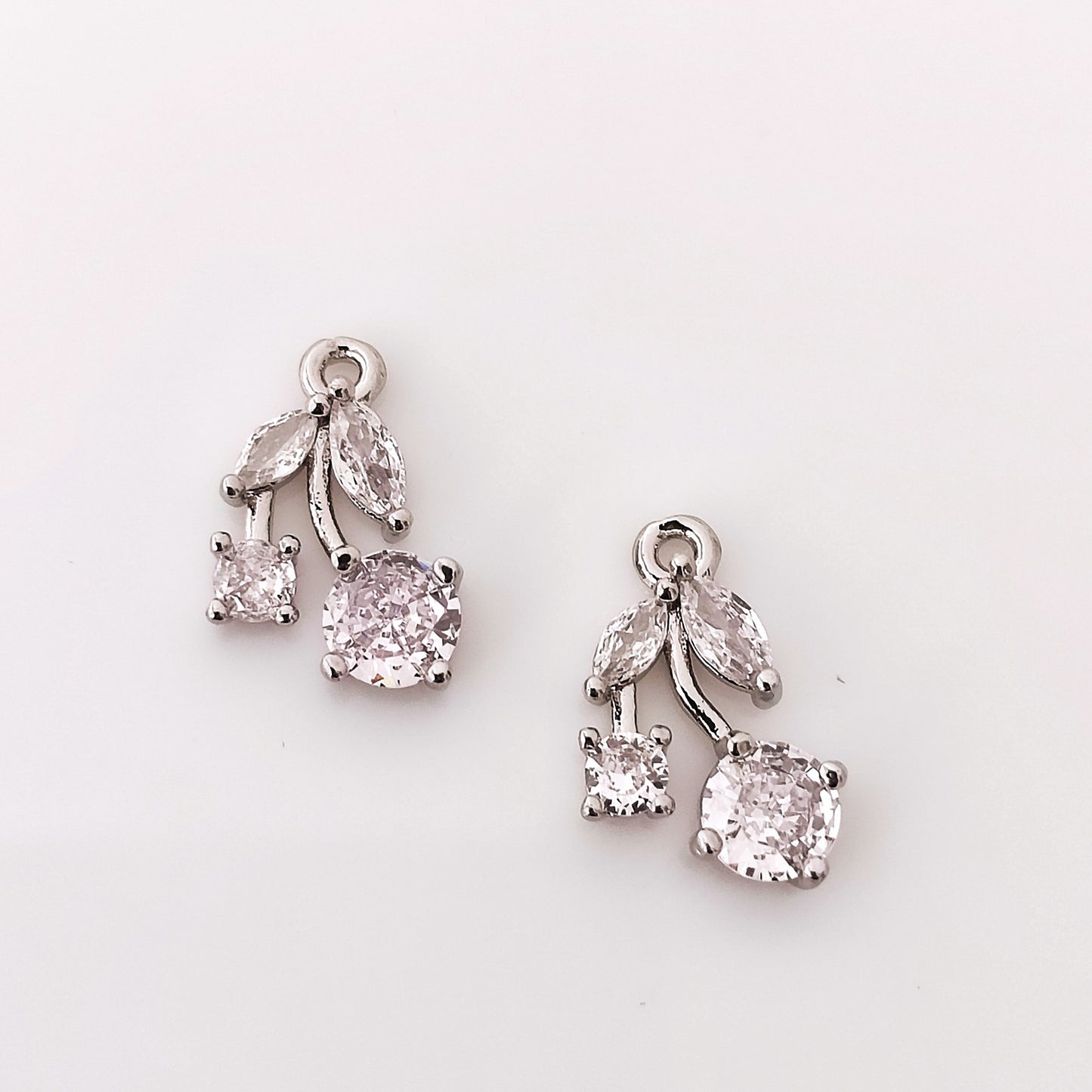 CZ White Cherry Charm - 1 Piece