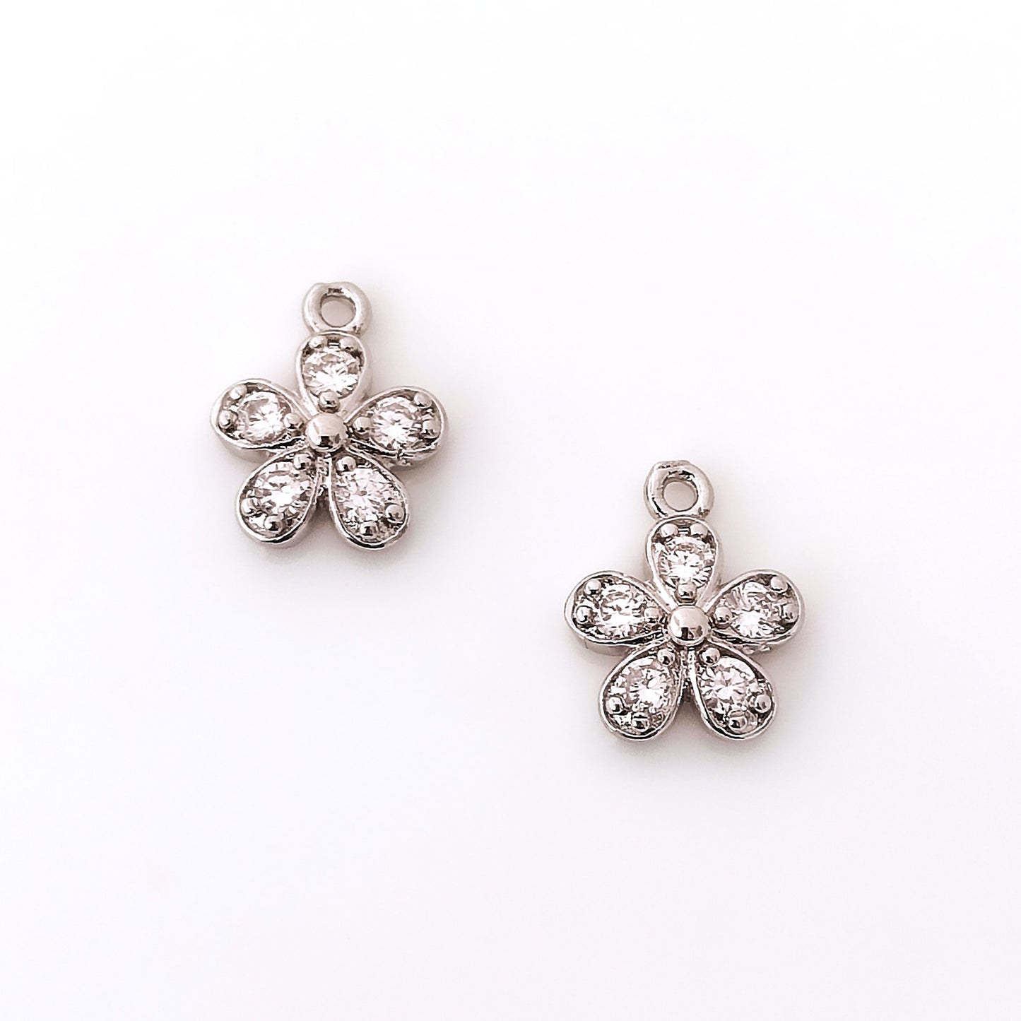 CZ Flower Charm - 1 Piece