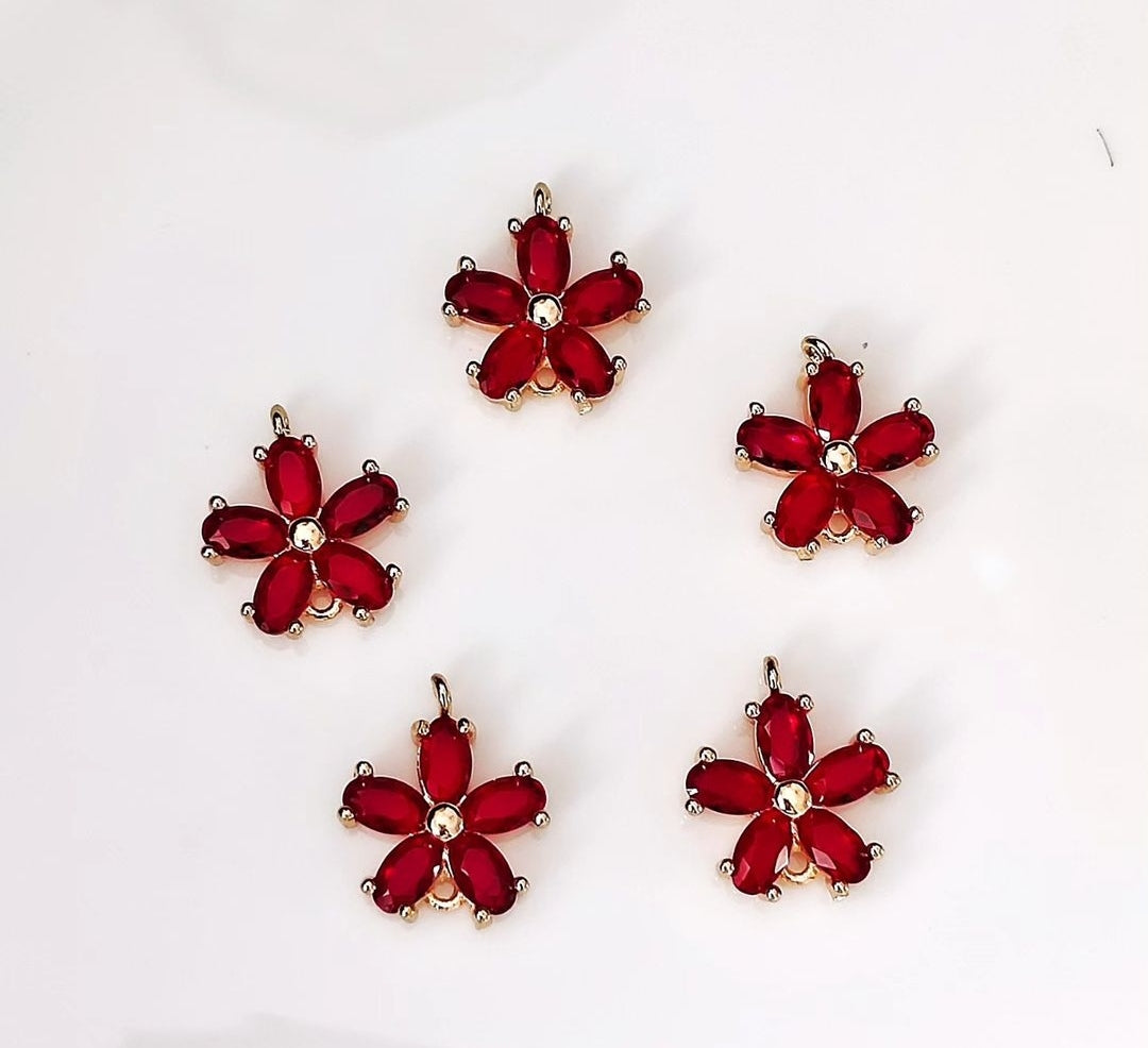 CZ Flower Charm - 1 Piece