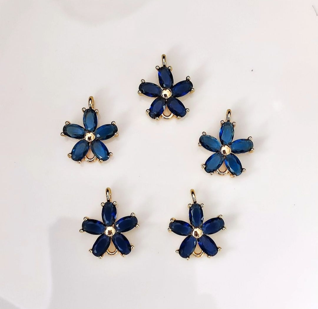 CZ Flower Charm - 1 Piece