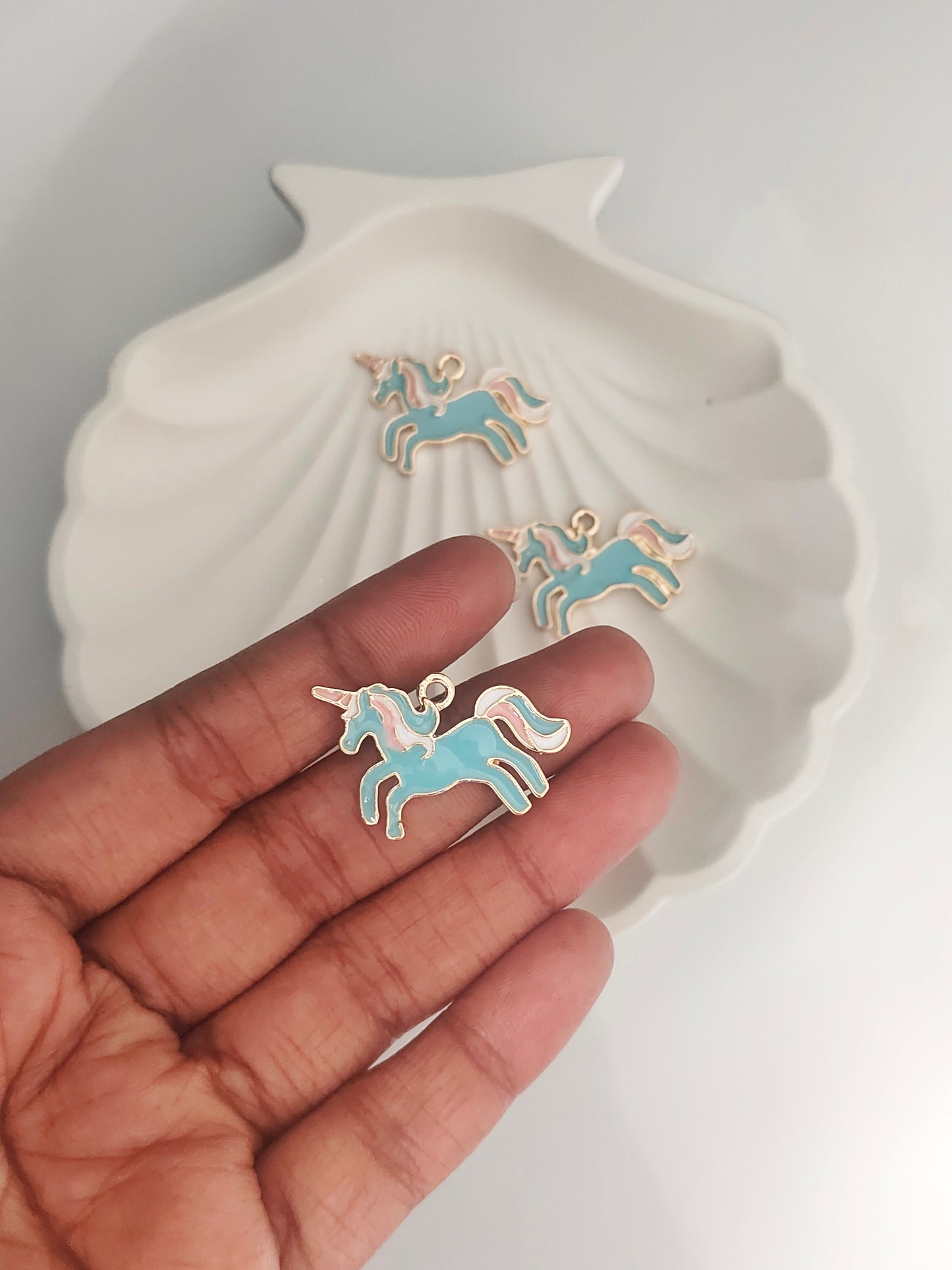 Unicorn Enamel Pendant Charms - 1 Pc