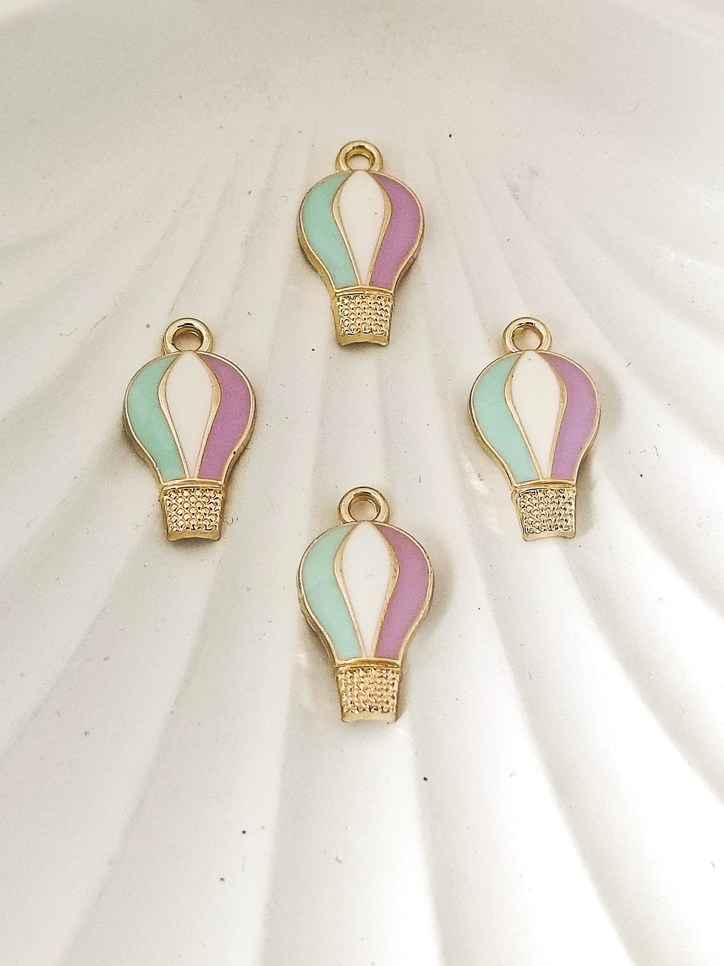 Hot Air Balloon Enamel Pendant Charms - 1 Pc