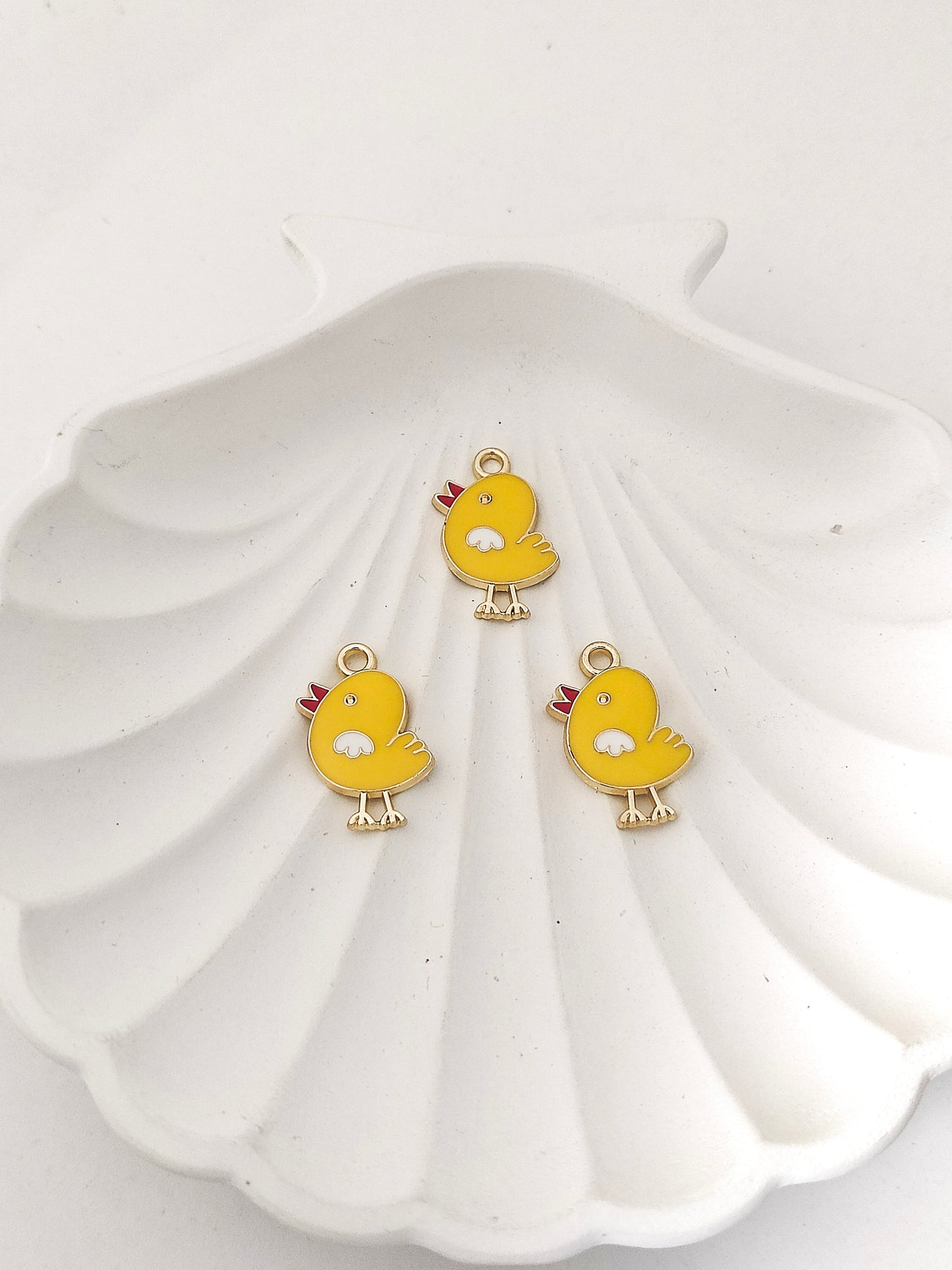 Chicken Enamel Pendant Charms - 1 Pc