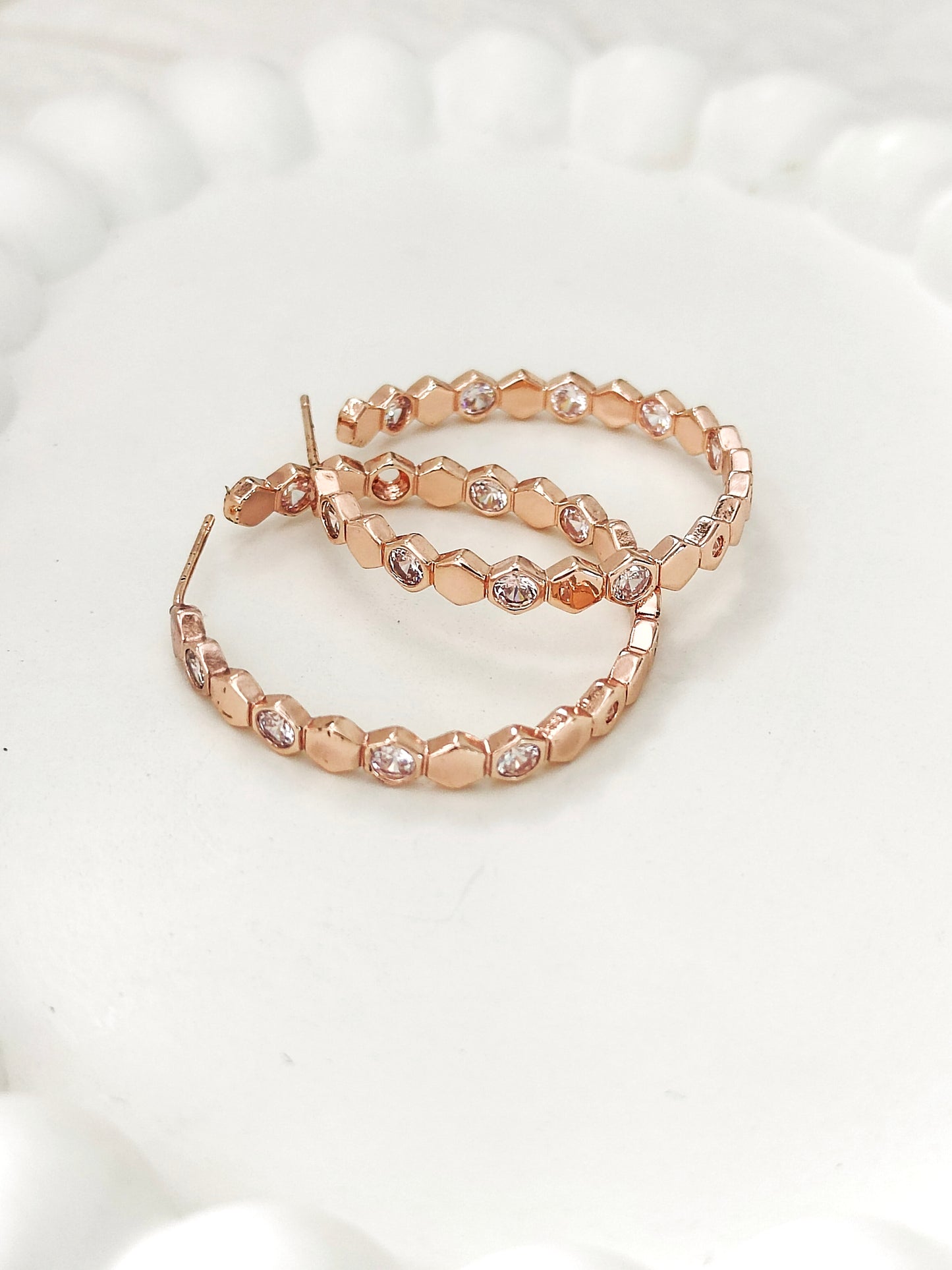 Stone Hoop Earring