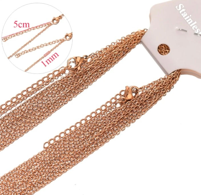 Rose Gold Chain with Connector - 1 Piece