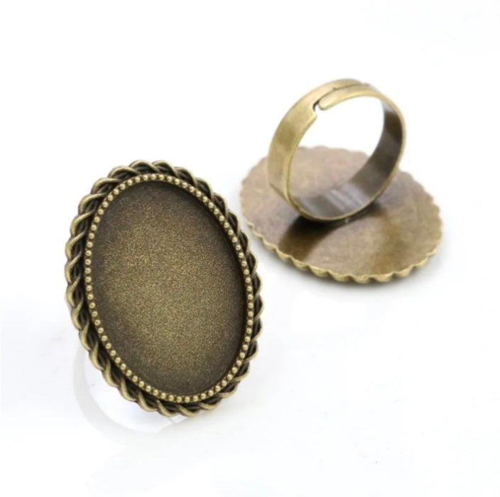 Vintage Brass Oval Rings 18*25mm - Design 1