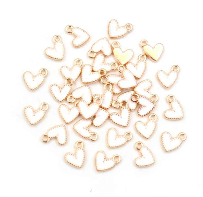 Heart Enamel Charm 10mm - 1 Piece