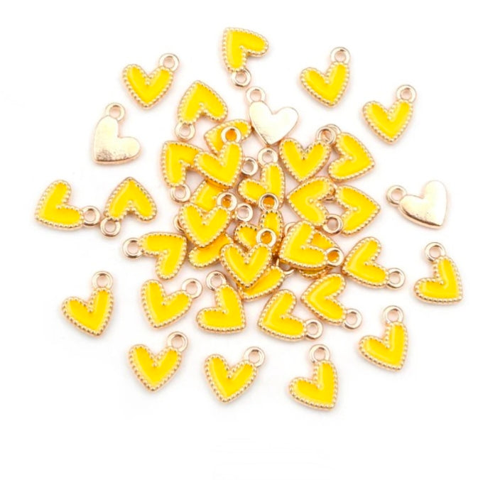 Heart Enamel Charm 10mm - 1 Piece