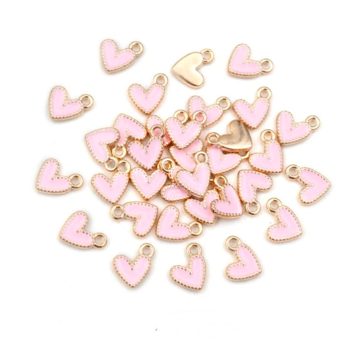 Heart Enamel Charm 10mm - 1 Piece