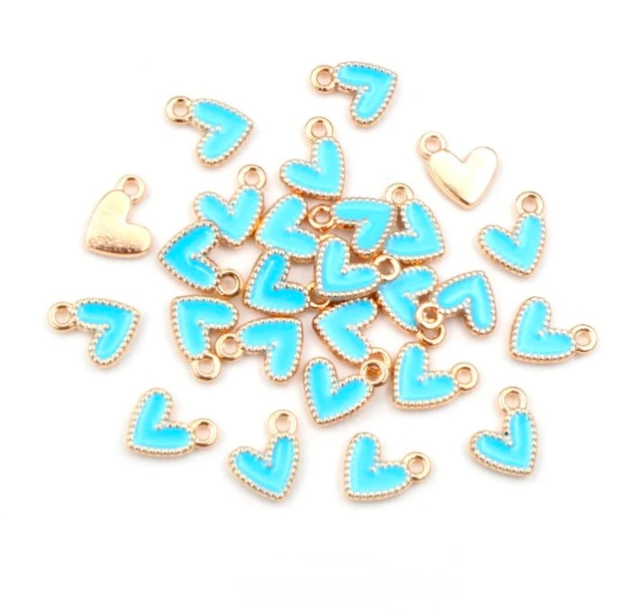 Heart Enamel Charm 10mm - 1 Piece