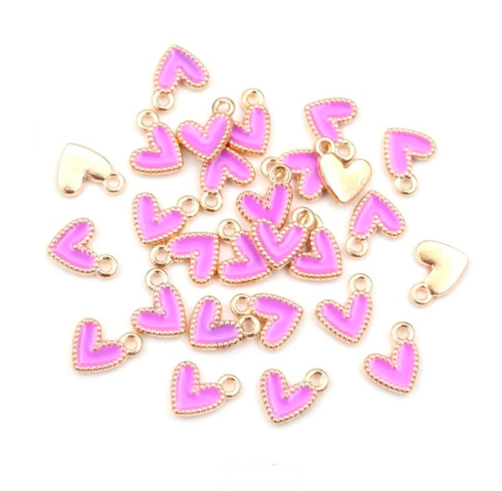 Heart Enamel Charm 10mm - 1 Piece