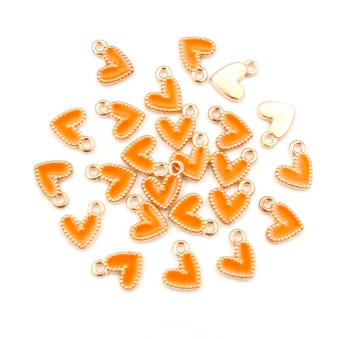 Heart Enamel Charm 10mm - 1 Piece